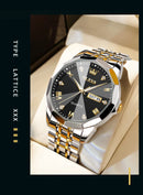 OLEVS New Watch for Men Original Quartz Waterproof Male Wristwatch Gold Stainless