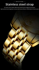 OLEVS New Watch for Men Original Quartz Waterproof Male Wristwatch Gold Stainless