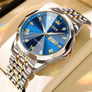OLEVS New Watch for Men Original Quartz Waterproof Male Wristwatch Gold Stainless