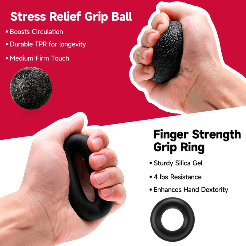 5-60Kg Adjustable Grip Strength Trainer with Finger Exerciser Hand