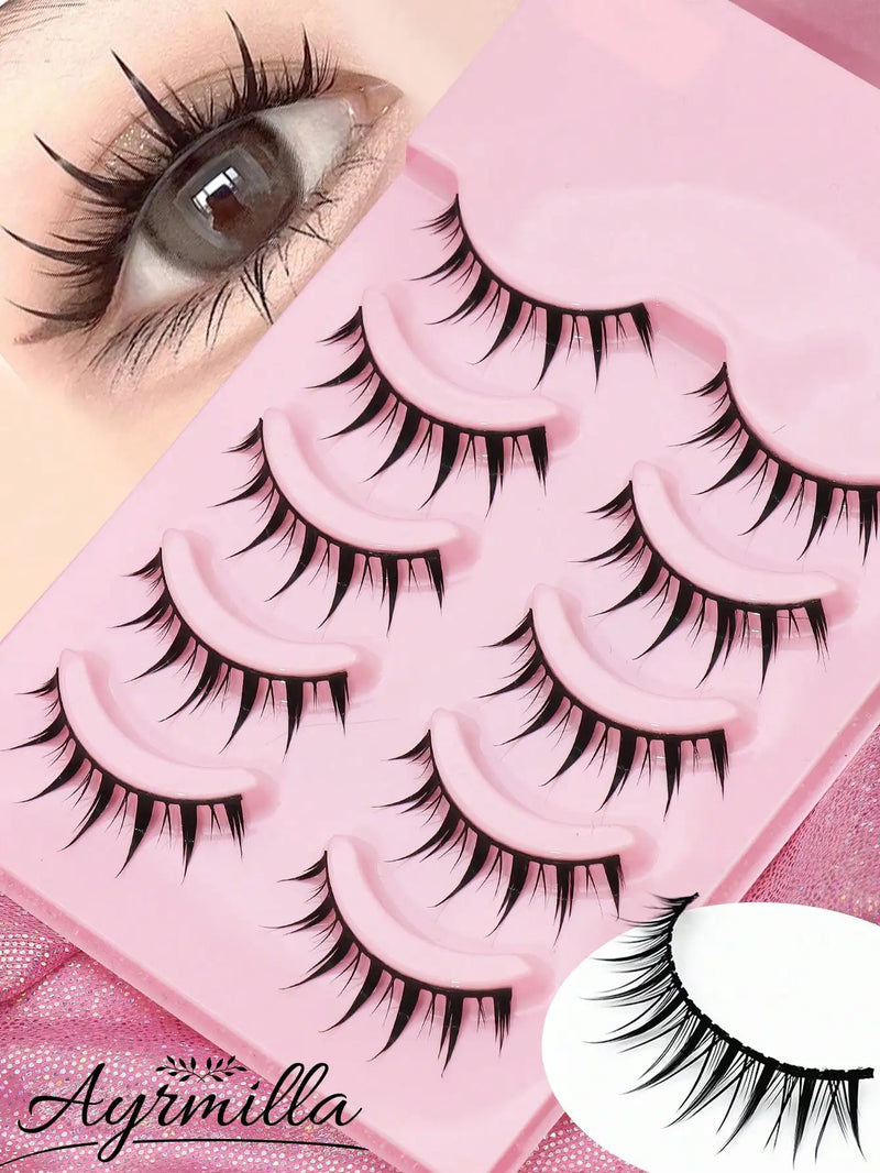 5 Pairs Cat Eye Lashes Faux