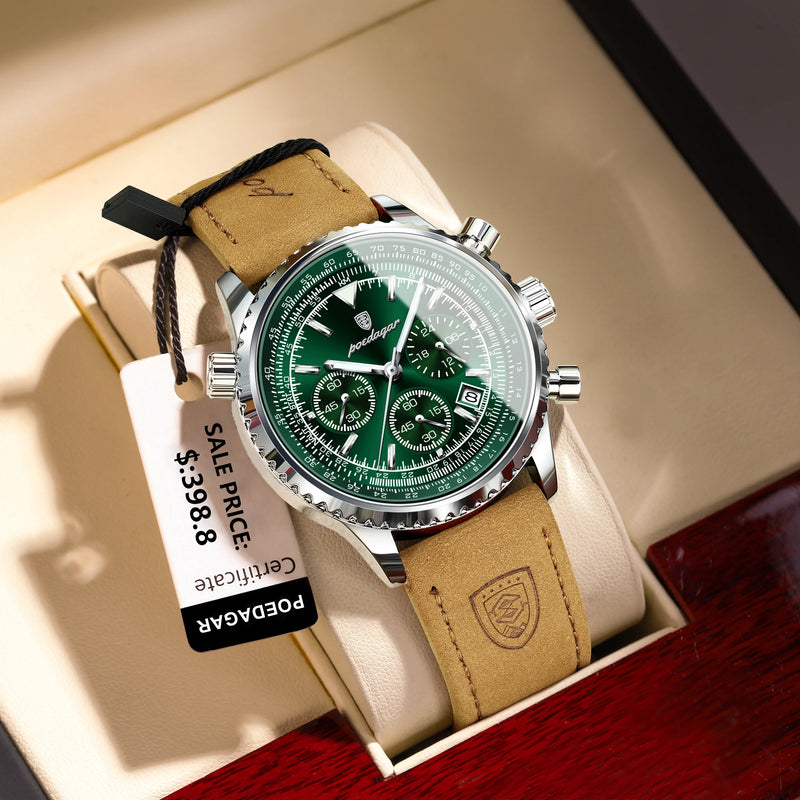 POEDAGAR Luxury Man Watch Quartz Waterproof Luminous