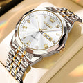 OLEVS New Watch for Men Original Quartz Waterproof Male Wristwatch Gold Stainless