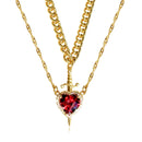 Heart and Sword Necklace - Couple Necklaces - 18k Gold Plated STAINLESS STEEL