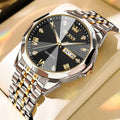 OLEVS New Watch for Men Original Quartz Waterproof Male Wristwatch Gold Stainless