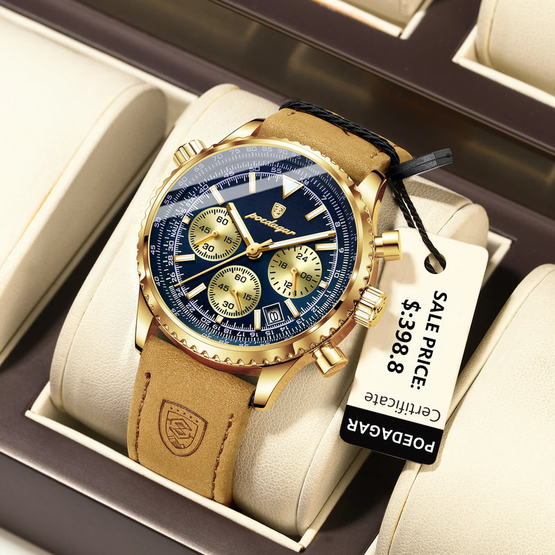 POEDAGAR Luxury Man Watch Quartz Waterproof Luminous
