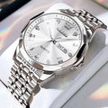 OLEVS New Watch for Men Original Quartz Waterproof Male Wristwatch Gold Stainless