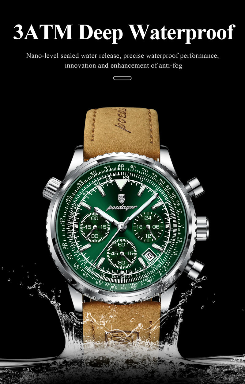 POEDAGAR Luxury Man Watch Quartz Waterproof Luminous