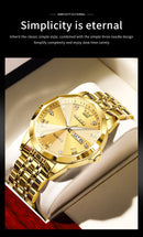 OLEVS New Watch for Men Original Quartz Waterproof Male Wristwatch Gold Stainless