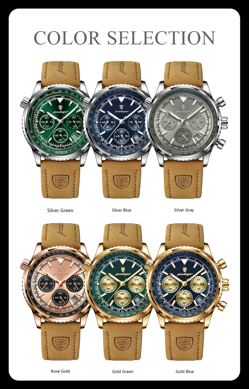 POEDAGAR Luxury Man Watch Quartz Waterproof Luminous