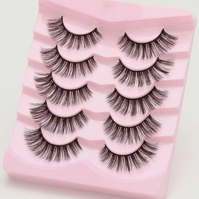 5 Pairs Cat Eye Lashes Faux