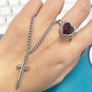 Heart and Sword Necklace - Couple Necklaces - 18k Gold Plated STAINLESS STEEL