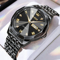 OLEVS New Watch for Men Original Quartz Waterproof Male Wristwatch Gold Stainless