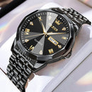 OLEVS New Watch for Men Original Quartz Waterproof Male Wristwatch Gold Stainless