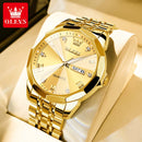 OLEVS New Watch for Men Original Quartz Waterproof Male Wristwatch Gold Stainless