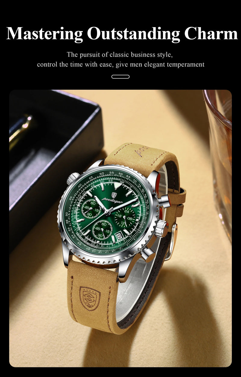 POEDAGAR Luxury Man Watch Quartz Waterproof Luminous