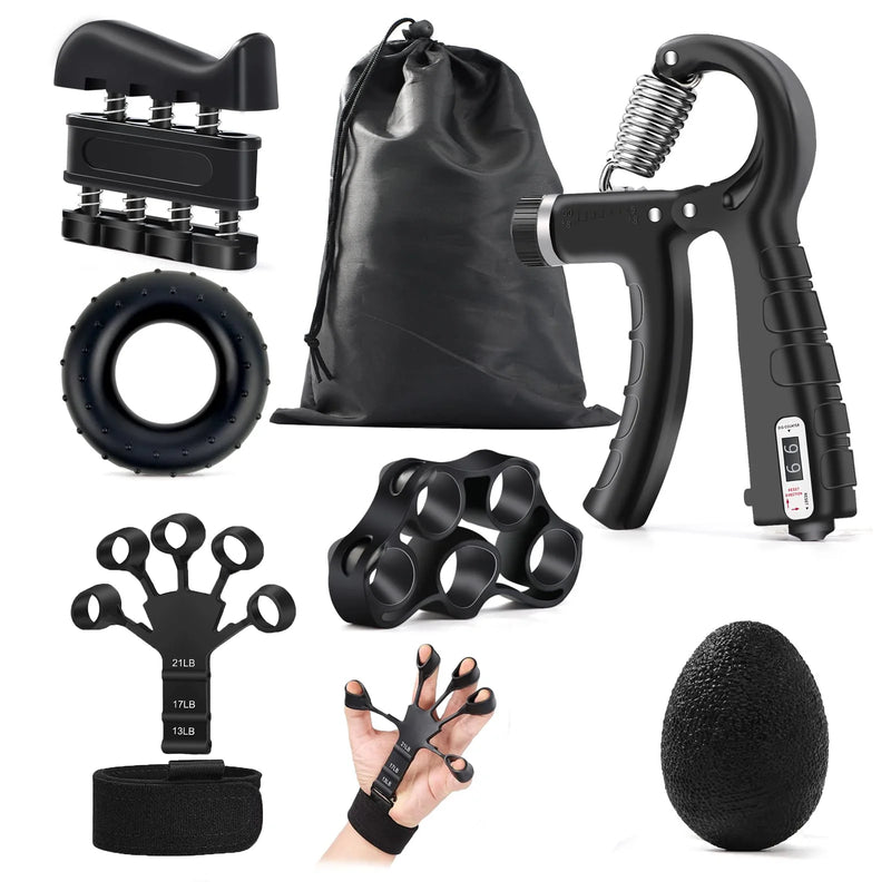 5-60Kg Adjustable Grip Strength Trainer with Finger Exerciser Hand