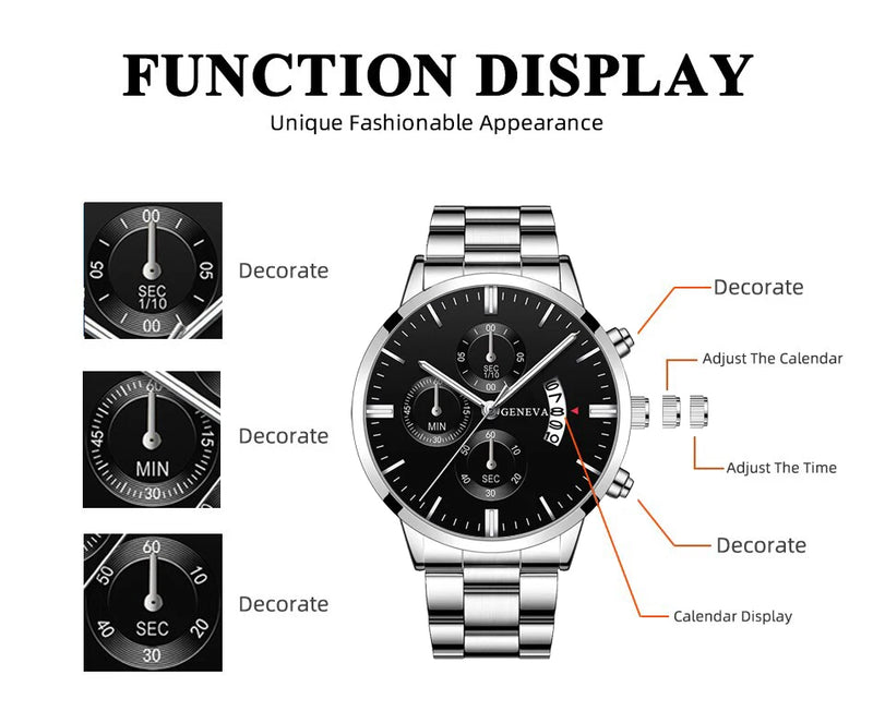 Fashion Men Watch Luxury Calendar Quartz Wrist Watch