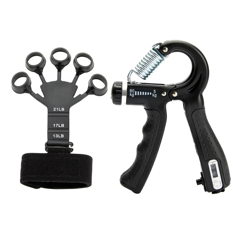 5-60Kg Adjustable Grip Strength Trainer with Finger Exerciser Hand
