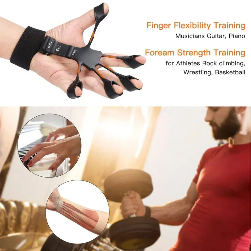 5-60Kg Adjustable Grip Strength Trainer with Finger Exerciser Hand