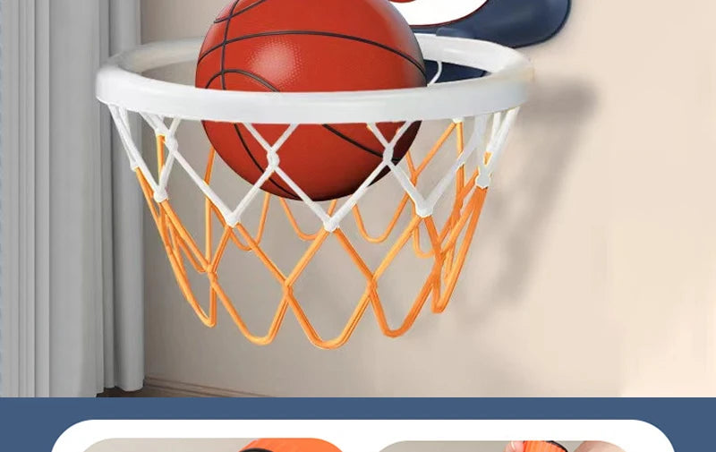 Kids Basketball Hoop with Inflatable Ball Wall Mount