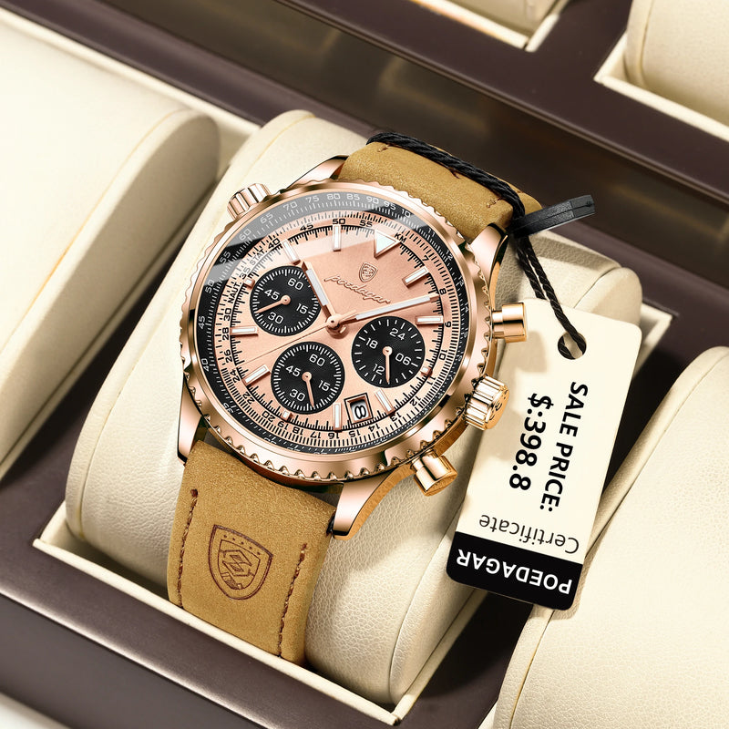 POEDAGAR Luxury Man Watch Quartz Waterproof Luminous