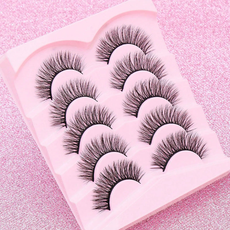 5 Pairs Cat Eye Lashes Faux